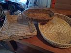 3 leuke rieten dienbladen, Ophalen of Verzenden, Rechthoekig, Riet