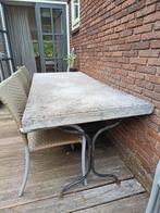 Oude Franse tuintafel, Tuin en Terras, Tuintafels, Ophalen, Gebruikt, Rechthoekig