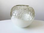 Vintage murano vaas handgeblazen glas design Italiaans, Gebruikt, Wit, Ophalen of Verzenden, Glas