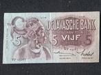 De Javasche Bank 5 Gulden - 3 Juli 1939, Ophalen of Verzenden, 5 gulden, Los biljet