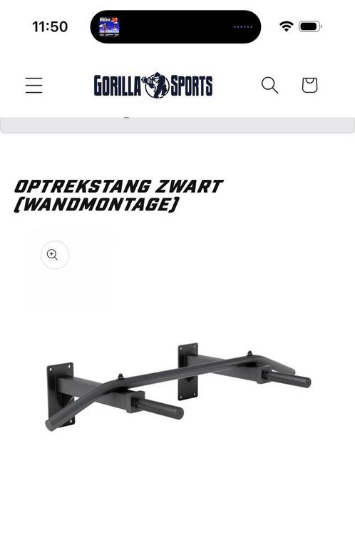 Optrekstang wandmontage, Sport en Fitness, Fitnessapparatuur, Zo goed als nieuw, Metaal, Ophalen