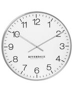 Wandklok Riverdale Camden Zilver 53 cm, Ophalen of Verzenden, Nieuw, Analoog, Wandklok