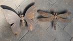 2 leuke tuinwand decoraties metalen vlinder en libelle, Tuin en Terras, Tuinwanddecoratie, Verzenden
