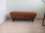 Cognac kleurige Hocker - bankje te koop ., Ophalen, Zo goed als nieuw, Rechthoekig, 100 tot 125 cm