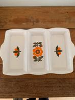 Vintage drie vaks schaal Flora keramiek, Ophalen of Verzenden