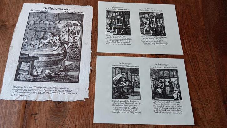Herdruk gravures boek spiegel van menselyk bedryf, Antiek en Kunst, Kunst | Etsen en Gravures, Ophalen of Verzenden