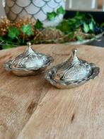 Set van 2 zilverkleurige metalen Turkse snoepschaaltjes, Ophalen of Verzenden, Ovaal