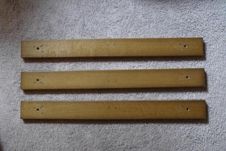 Eiken kapstok planken 3-stuks met 5 dubbele ophanghaken, Huis en Inrichting, Woonaccessoires | Kapstokken, Zo goed als nieuw, Wandkapstok