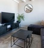 Zwarte metalen bijzettafeltjes set, Huis en Inrichting, Ophalen, Gebruikt, 50 tot 100 cm, Vierkant