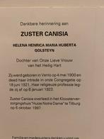 Zr Golsteyn 1900 Venlo 1997 Tilburg, Ophalen of Verzenden, Bidprentje