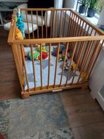 Houten kinderbox, Ophalen, Gebruikt, Vierkant, In hoogte verstelbaar