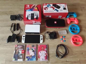 Nintendo Switch OLED in Top Staat + Spellen + Veel Extra's  beschikbaar voor biedingen
