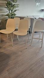 4 witte lidas eetkamerstoelen ikea, Ophalen, Gebruikt, Wit, Vier
