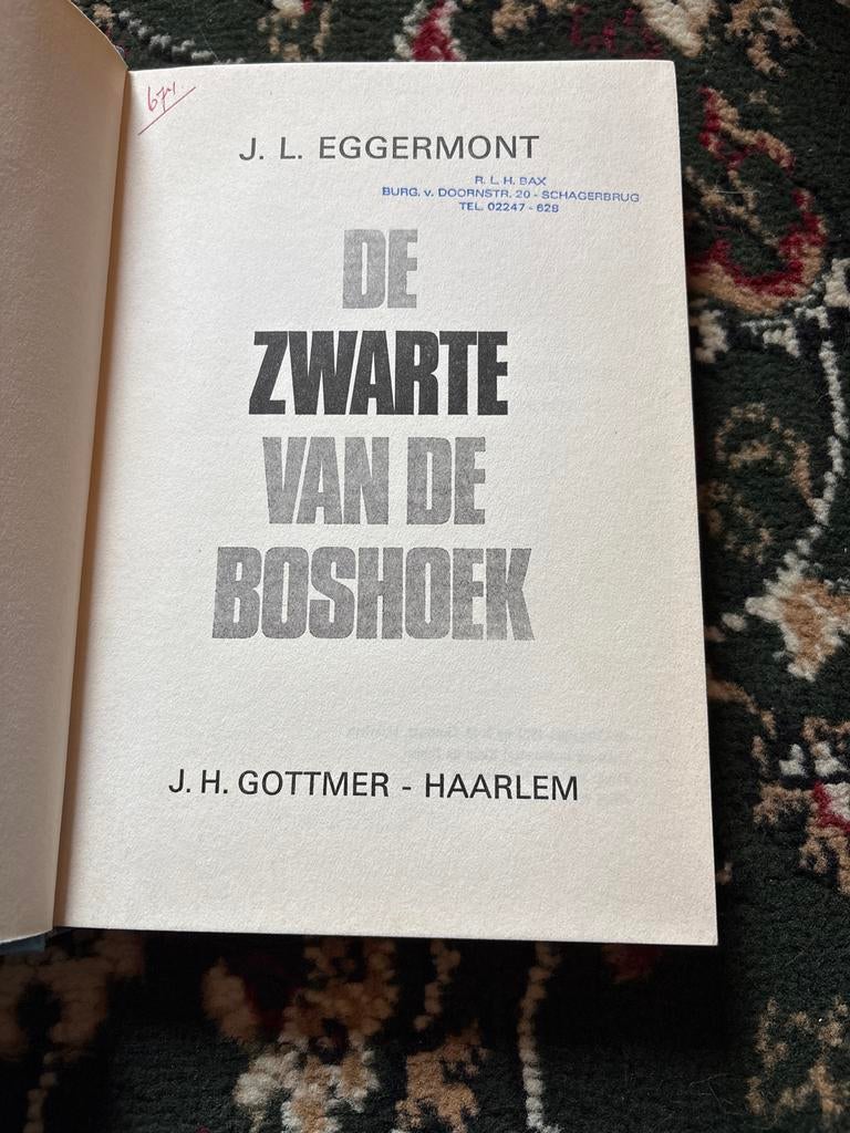 De Zwarte van de Boshoek - J.L. Eggermont, Ophalen of Verzenden, Gelezen, Nederland