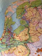 Nederlandse landkaart op doek, Gelezen, Ophalen of Verzenden, Landkaart, 1800 tot 2000