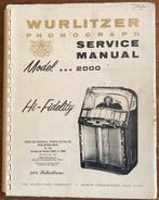 SERVICE ONDERHOUD BOEK Wurlitzer model 2000, Verzenden, Gebruikt