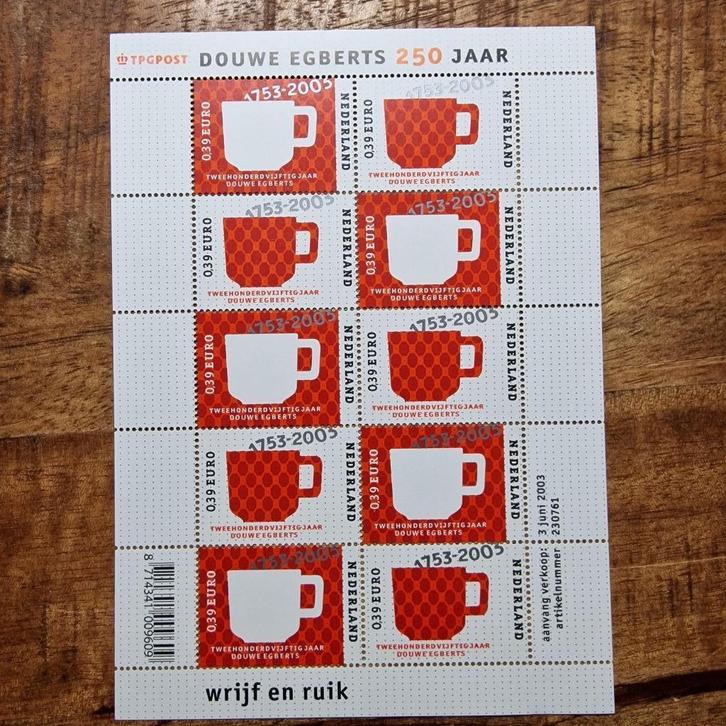 2003 Vel V2192-2193 Douwe Egberts 250 jaar. Postfris., Postzegels en Munten, Postzegels | Nederland, Postfris, Na 1940, Ophalen of Verzenden