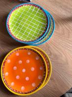 5 Blond Amsterdam gebaksbordjes (groen & oranje), Gebruikt, Blond Amsterdam, Ophalen of Verzenden, Bord(en)