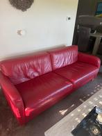 Rode leren bank - Stijlvolle zitplek!, Huis en Inrichting, Ophalen, Gebruikt, Rechte bank, 200 tot 250 cm