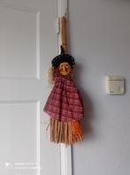 vintage heks bezem met keramisch gezicht heks, boze heks, ka, Ophalen of Verzenden