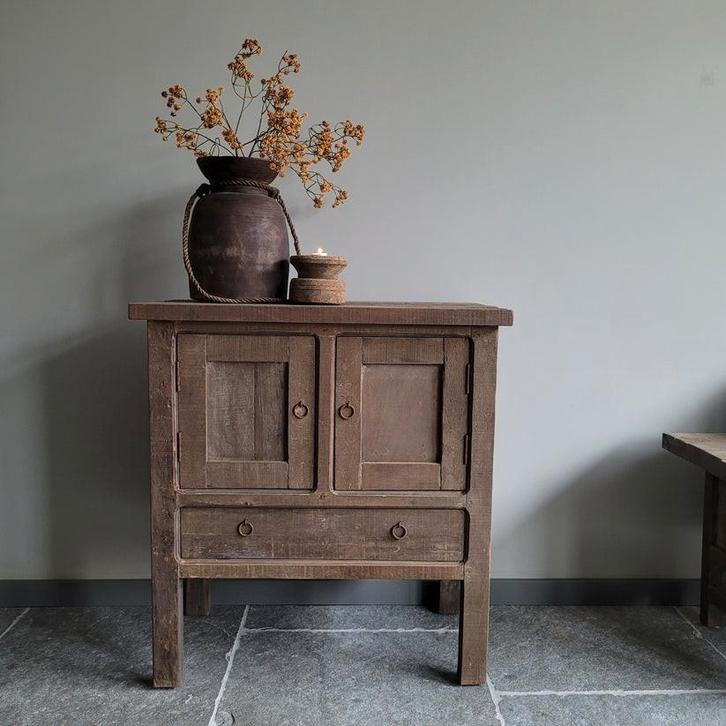 Kastje commode driftwood landelijk stoer sober, Huis en Inrichting, Kasten | Ladekasten, Nieuw, Minder dan 100 cm, 50 tot 100 cm