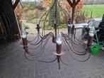 Metalen kroonluchter, Huis en Inrichting, Lampen | Kroonluchters, Ophalen, Gebruikt, Metaal, Landelijk