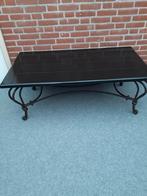 Nette salon tafel met smeedijzer onderstel, Ophalen, Gebruikt, 100 tot 150 cm, 50 tot 100 cm