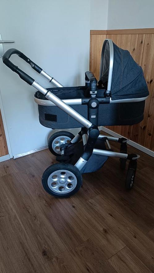 Joolz Day 1 Donkerblauw denim, Kinderen en Baby's, Kinderwagens en Combinaties, Gebruikt, Overige merken, Luchtbanden, Verstelbare duwstang