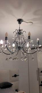 Kroonluchter met Kristallen Hangers, Huis en Inrichting, Lampen | Kroonluchters, Ophalen of Verzenden, Zo goed als nieuw, Glas