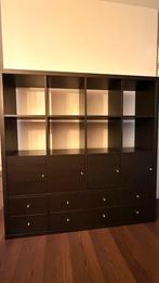 IKEA KALLAX kast 4x4 – met deurtjes en lades, Huis en Inrichting, Kasten | Wandmeubels, Ophalen, Zo goed als nieuw, 25 tot 50 cm