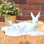 Vintage beeldje hertenmoeder met jong/ Bambi, Licht VEB, Ophalen of Verzenden