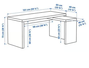 Ikea Malm bureau met uitschuifblad - afbeelding 5