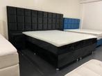 Luxe zwart velvet boxspring 200x220 met opbergruimte, Huis en Inrichting, Slaapkamer | Boxsprings, Ophalen, Zwart, Sjiek bed boxspring kingsize luxe slaapkamer opbergbox groot