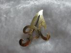 Mooie Sierlijke 14 Kt Goud Jugendstil Broche - Hoofdletter A, Verzenden, Goud, Broche