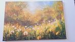 Schilderij van zomerse heide - 60x40 cm, Canvas, Ophalen of Verzenden