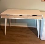 Bureau Montijo wit met 3 lades in naturel kleur, Huis en Inrichting, Bureaus, Ophalen, Gebruikt, Bureau