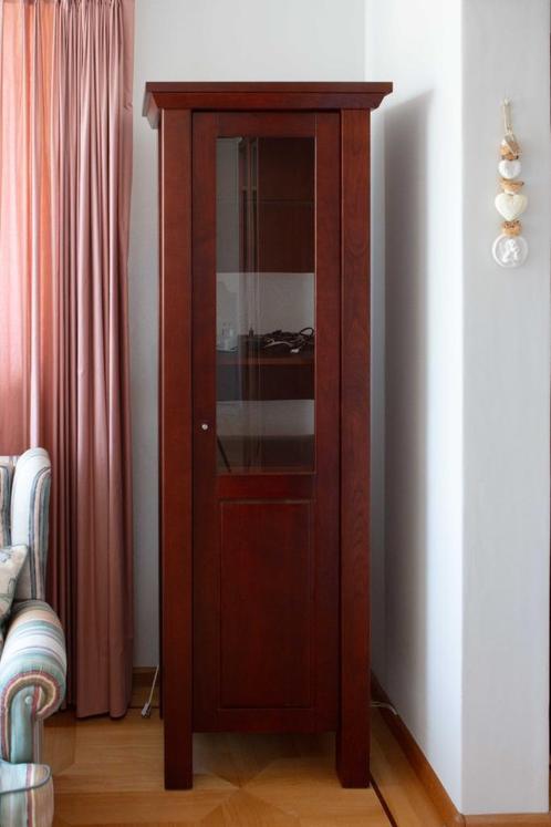 Prachtige hoge smalle kast met 1 deur met glas, Huis en Inrichting, Kasten | Overige, Gebruikt, Ophalen