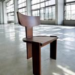 Retro massief houten brutalist stoel (meerdere stuks), Ophalen