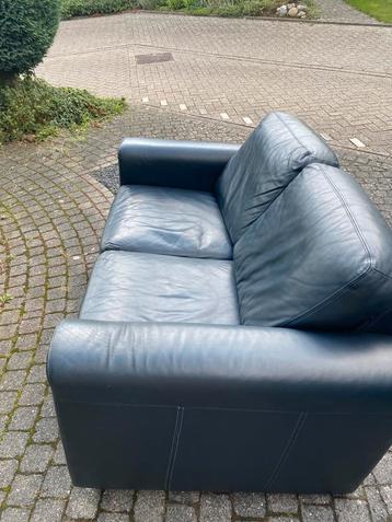 Tweezits leren bankje.