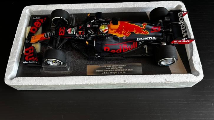 Max Verstappen 1:18 Edition 66 Styrian & Austrian GP 2021, Hobby en Vrije tijd, Modelauto's | 1:18, Zo goed als nieuw, Auto, MiniChamps