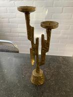 Massief Messing Kandelaar Horst Dalbeck - Brutalistisch, Ophalen of Verzenden