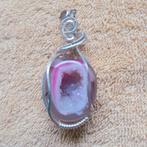 Geode rose Druzy kristalhanger, Ophalen of Verzenden, Roze