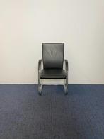 6 x Vergaderstoel Ahrend 350, zwart leer, chrome slede, Huis en Inrichting, Ophalen, Gebruikt, Zwart, Leer