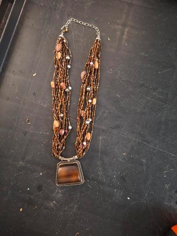 Vintage Kralen Ketting met Hanger beschikbaar voor biedingen