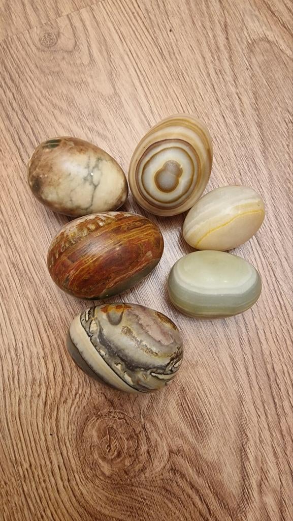 6 Marmeren Eieren Diverse Maten, Antiek en Kunst, Ophalen of Verzenden
