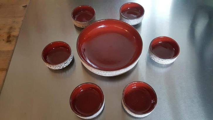 Fat Lava - Keramiek, Set Noten bakjes - Vintage jaren 60-70, Huis en Inrichting, Keuken | Servies, Zo goed als nieuw, Schaal of Schalen