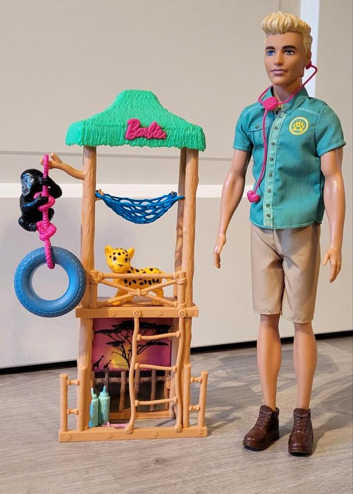 Barbie Ken Wildlife Avontuur Set, Kinderen en Baby's, Speelgoed | Poppen, Zo goed als nieuw, Barbie, Ophalen