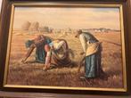 Landschap boeren olieverf op paneel, Antiek en Kunst, Kunst | Schilderijen | Klassiek, Ophalen of Verzenden