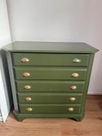 Groene ladekast met 5 laden, Huis en Inrichting, Kasten | Ladekasten, Ophalen, Gebruikt, 5 laden of meer, 100 tot 150 cm
