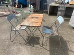 Franse metalen bistro tuinset., Tuin en Terras, Tuinsets en Loungesets, Overige materialen, Bijzettafel, Tuinset, Gebruikt